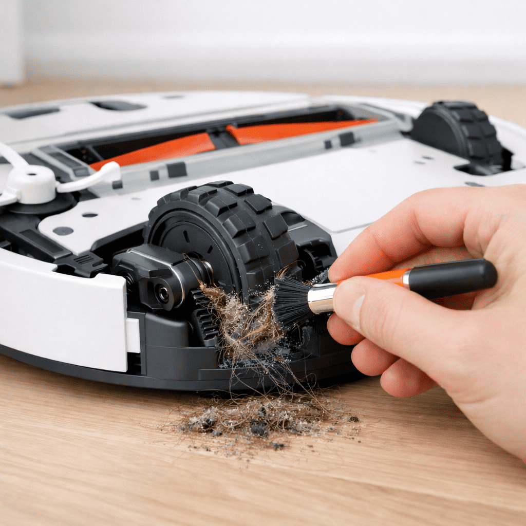 Чистка колесиков робота пылесоса