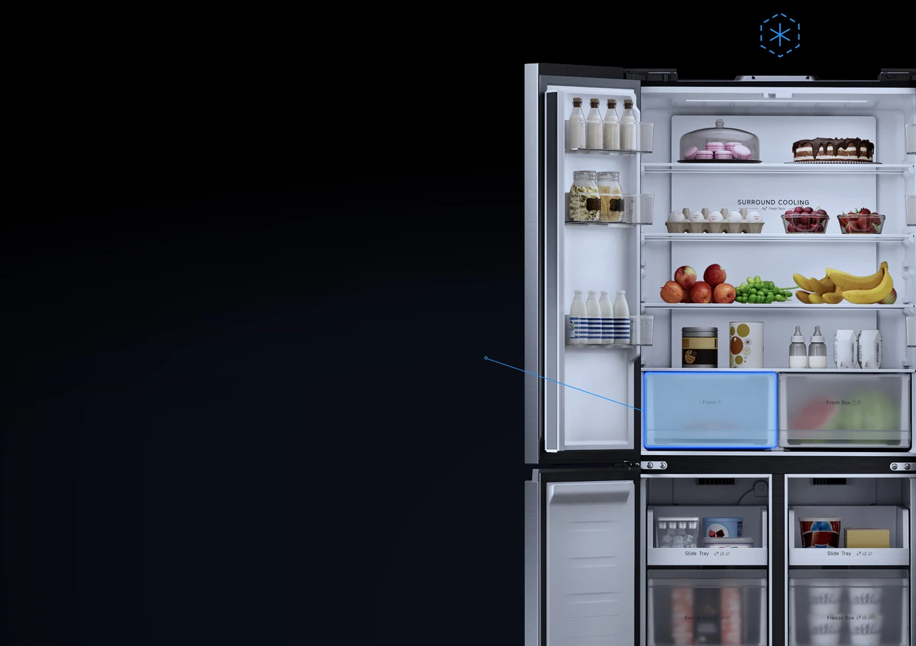 Зона i Fresh в нижней части холодильного отделения