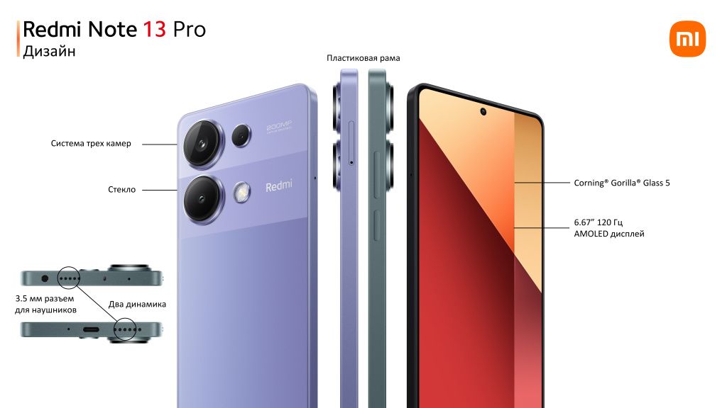 Дизайн Xiaomi Redmi Note 13 Pro