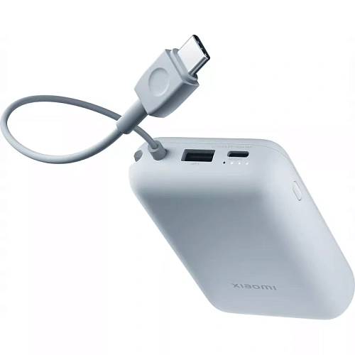 Внешний аккумулятор Xiaomi Mi Power Bank 10000 mAh (Integrated Cable) Ice Blue BHR9073GL